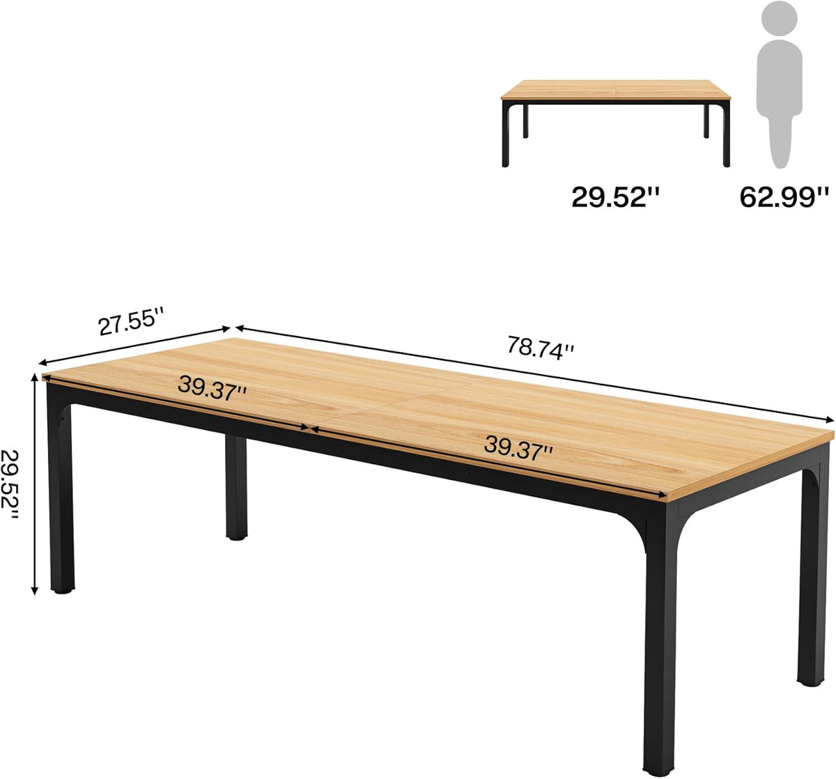 Rectangle executive desk in walnut