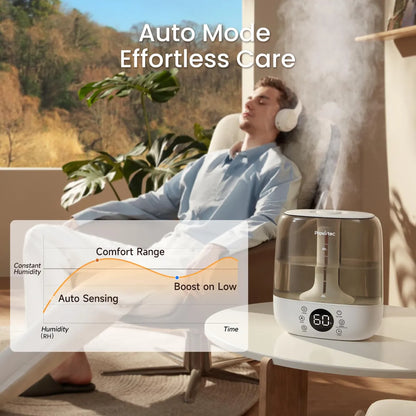 6L Warm & Cool Mist Humidifier – Top-Fill, Self-Cleaning for Large Rooms