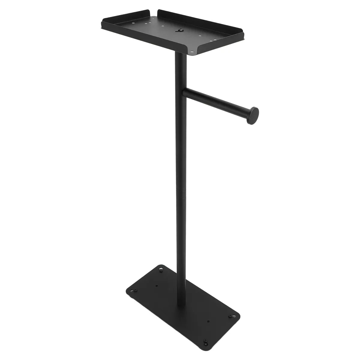 Standing Toilet Paper Holder – Black Stainless Steel Bathroom Tissue Stand