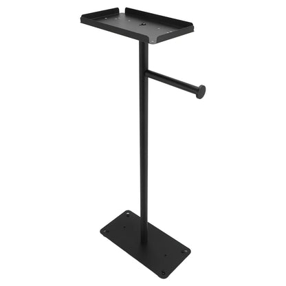 Standing Toilet Paper Holder – Black Stainless Steel Bathroom Tissue Stand