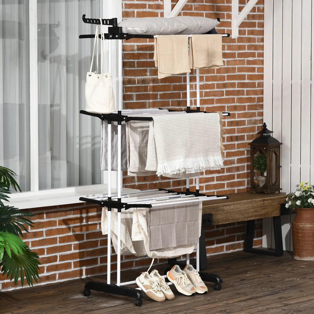 Foldable 4-Tier Steel Clothes Drying Rack – Indoor Laundry Stand
