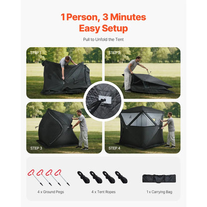 4-Person Outdoor Steam Sauna Tent – Portable Camping Sauna with Velcro Closure