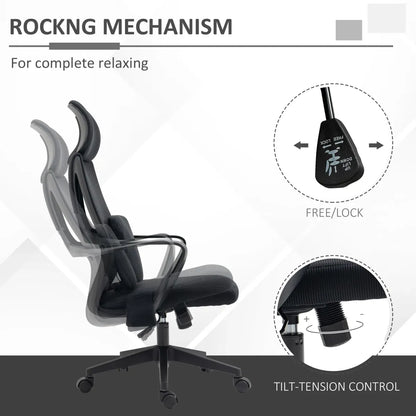 High-Back Mesh Office Chair – Ergonomic Swivel Desk Chair