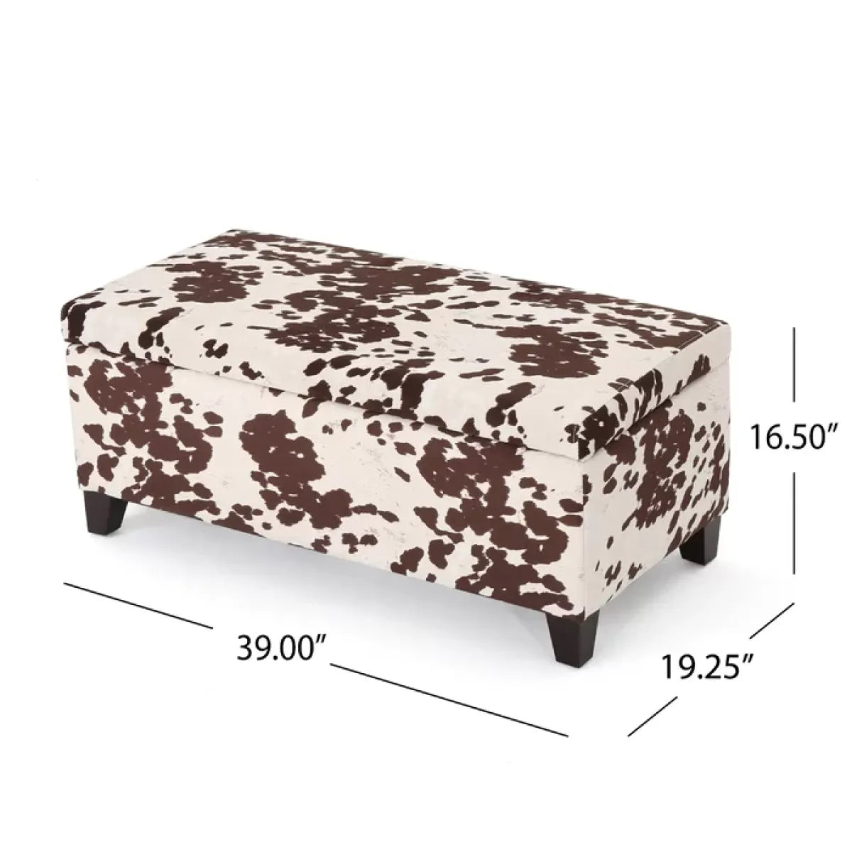 Velvet Storage Ottoman Bench, Brown Multi