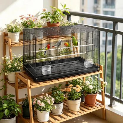 Easy-Clean Metal Bird Cage – Parrot and Finch Home