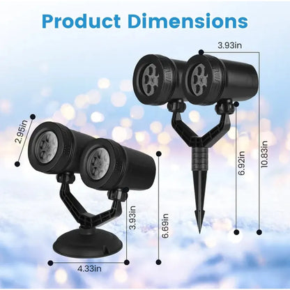 Dual-Head Christmas Snowflake Projector Stake Light
