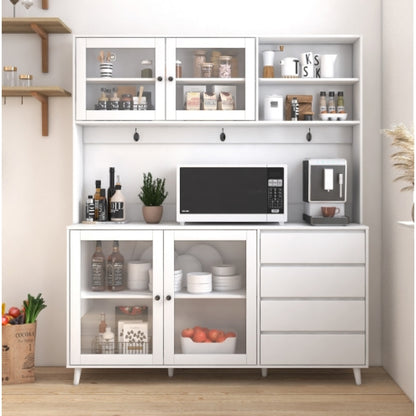 63 Inch Large Kitchen Hutch Cabinet front view