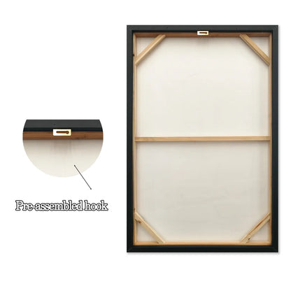 Set of 2 Framed Abstract Wall Art, Black, Beige and Terracotta Textured Canvas
