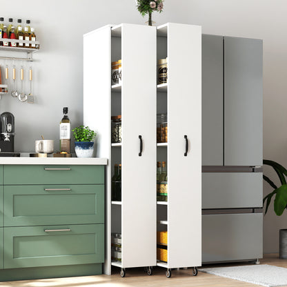 4-tier bookcase with pull-out shelves, white