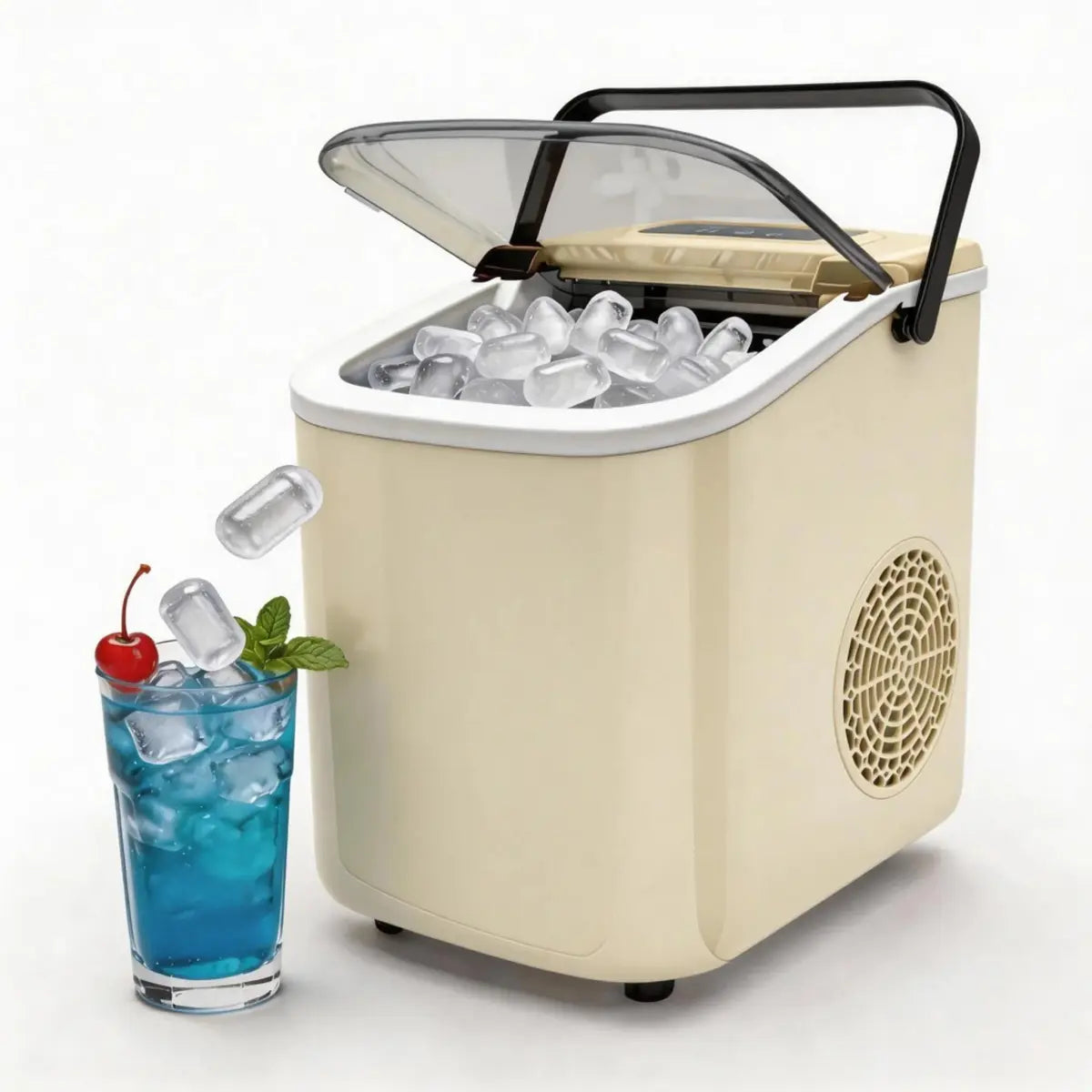 Countertop Ice Maker – Self-Cleaning Portable Machine with Handle