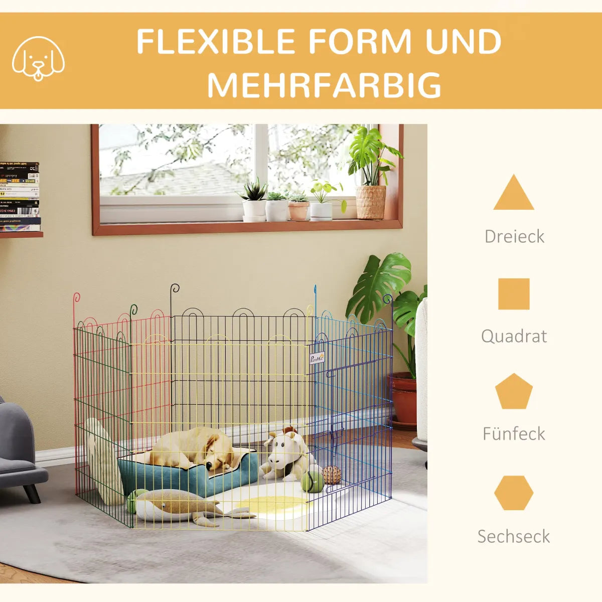 Hexagon Metal Dog Playpen – Portable Exercise Fence