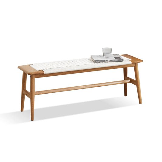 Wood Dining Bench, White