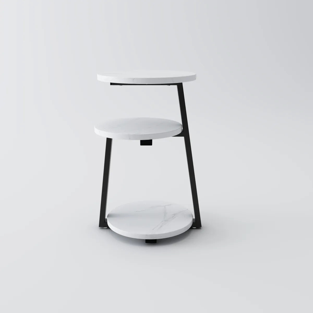 Round 3-Tier Storage Nightstand End Table – view 3