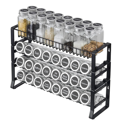 Spice Rack Organizer – Cabinet & Countertop Seasoning Shelf