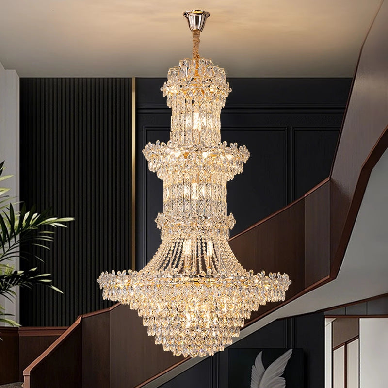 Three-layer European crystal chandelier