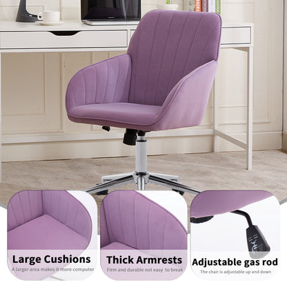 Velvet Swivel Office Chair, Lilac – alternate view 2