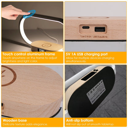 Touch Control LED Desk Lamp clock display