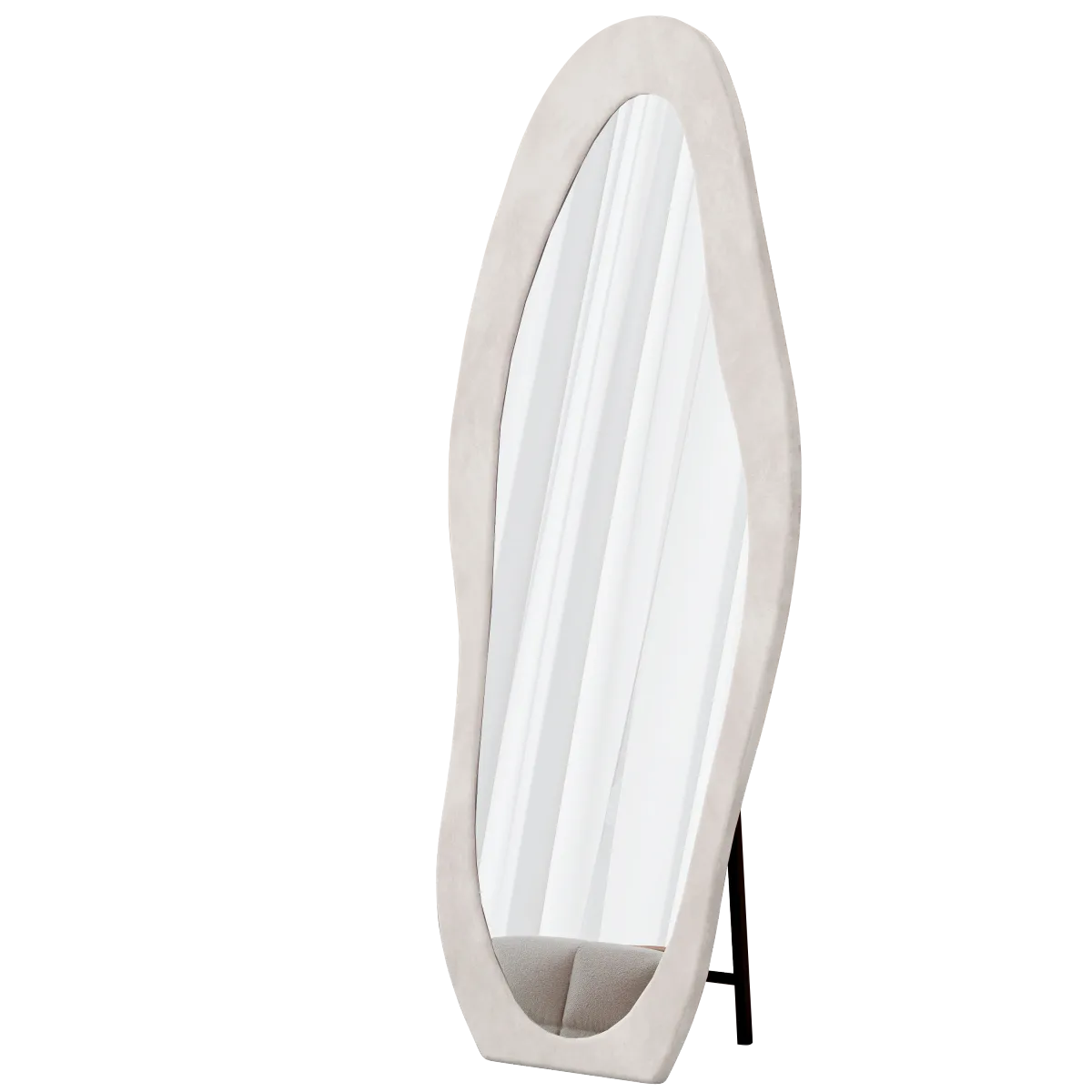 Full-Length Floor Mirror with Flannel-Wrapped Frame – Leaning Wall Mirror