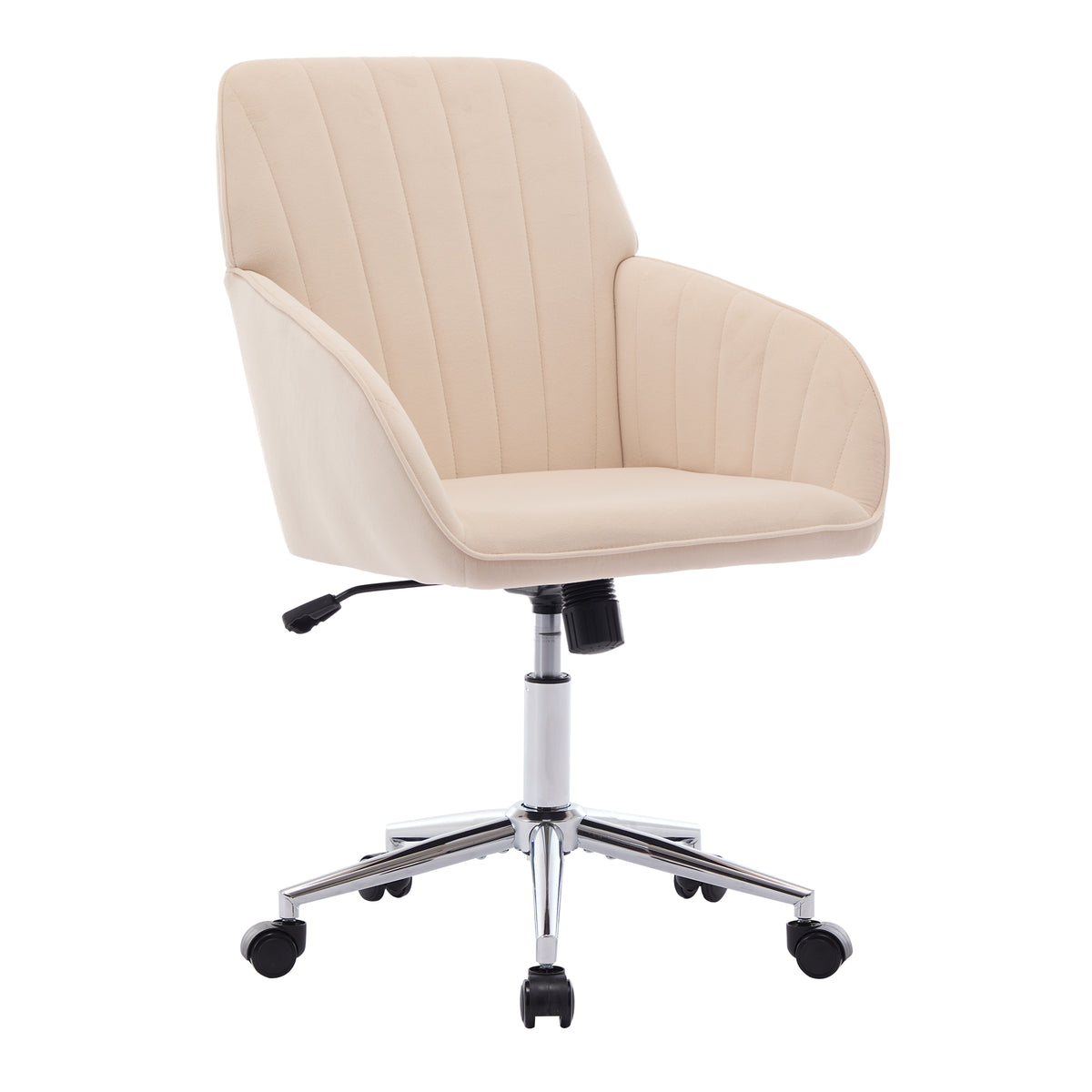 Velvet Swivel Office Chair, Khaki