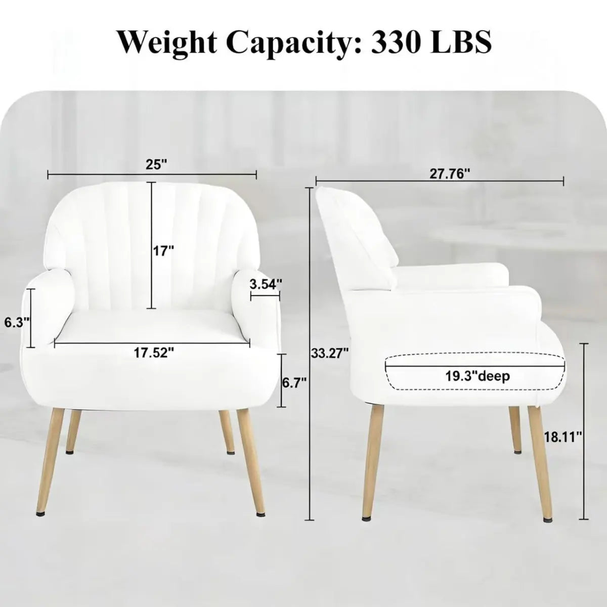 Velvet Accent Chair – Shell-Shaped Barrel Armchair with Metal Legs, Beige