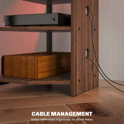 LED TV Stand Entertainment Center – Modern Media Console with Storage