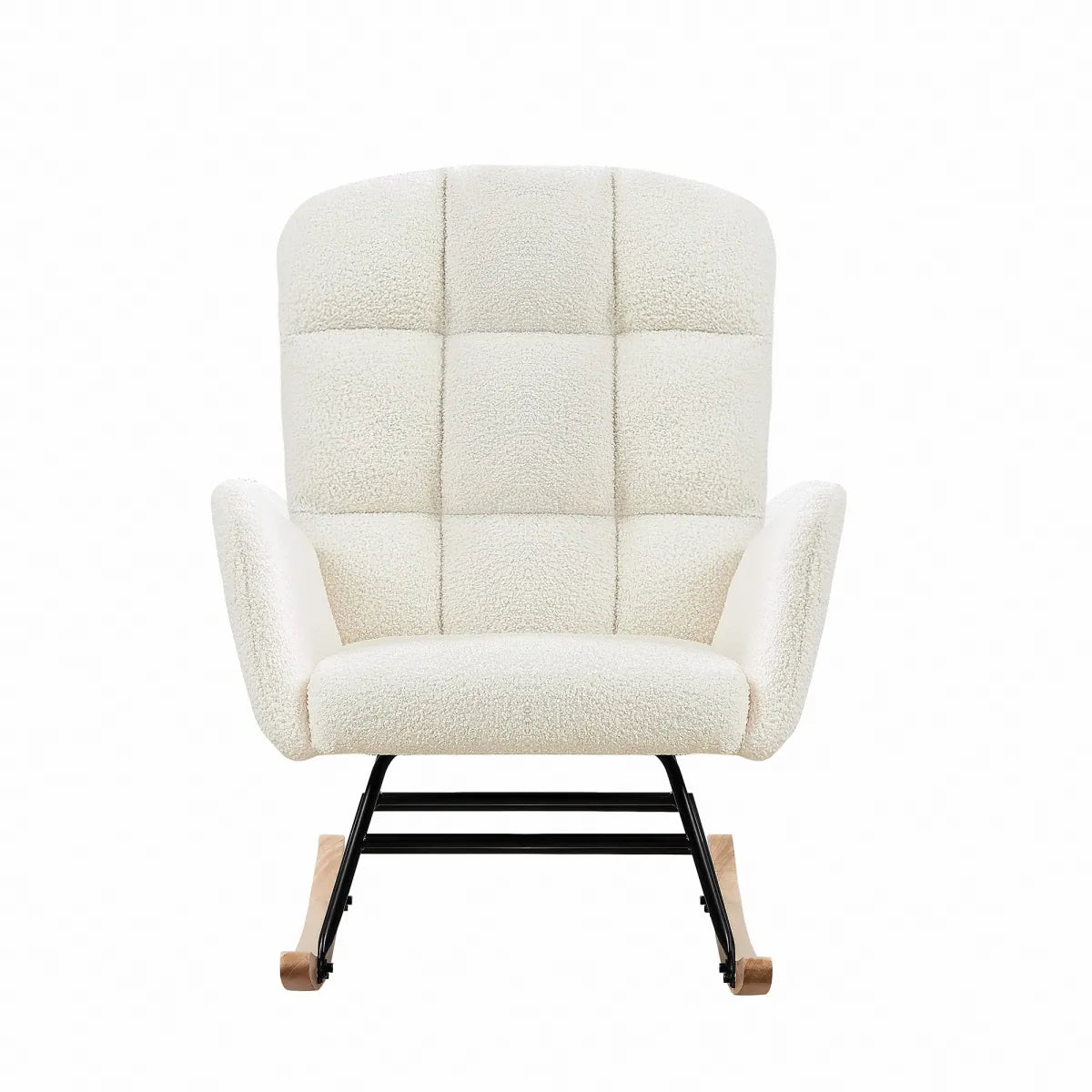 Cream Teddy Fleece Rocking Armchair – view 7