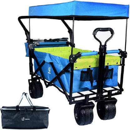 Collapsible Heavy-Duty Folding Wagon – Removable Canopy, All-Terrain Wheels