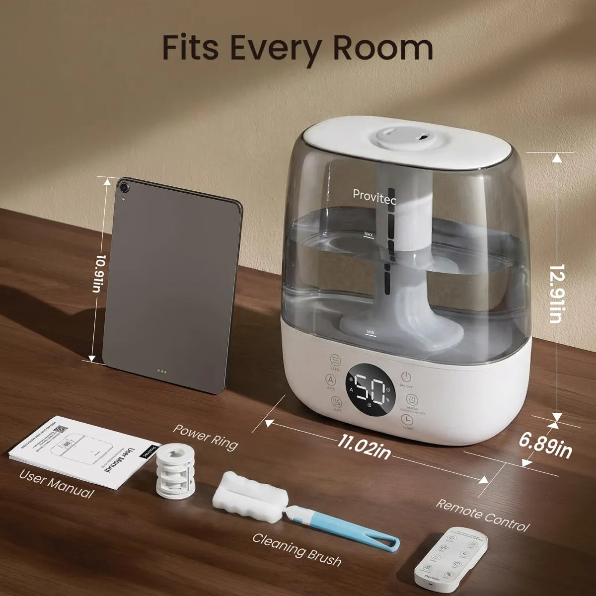 6L Warm & Cool Mist Humidifier – Top-Fill, Self-Cleaning for Large Rooms