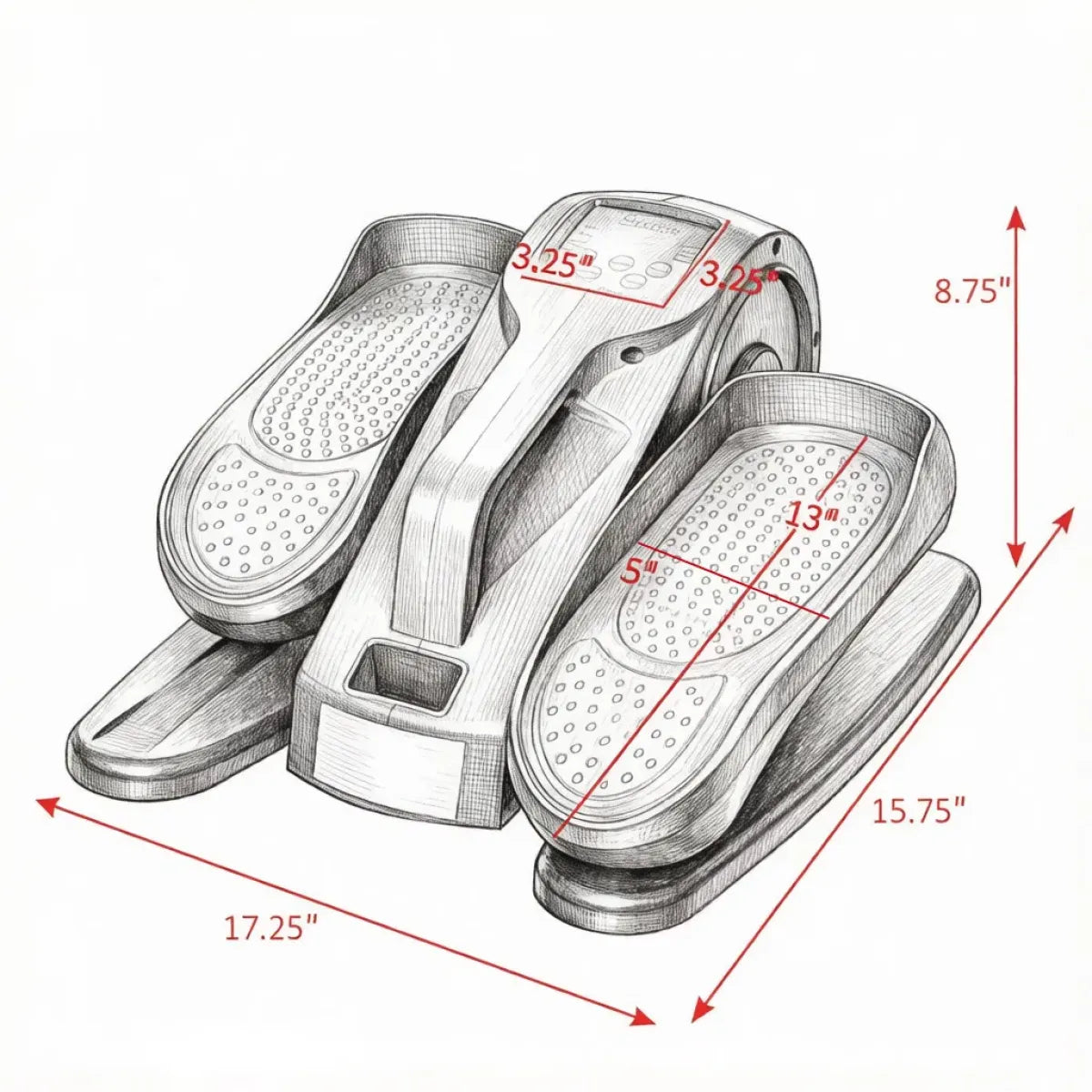 Under Desk Elliptical Machine with Remote and LCD Display for Home Office