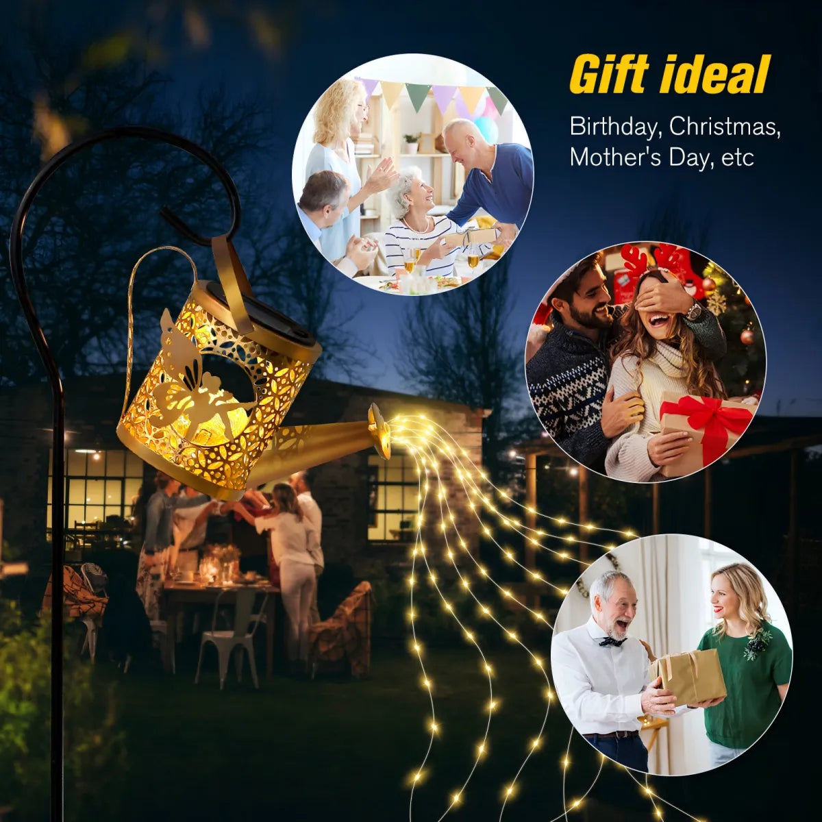 Solar Watering Can Light – Waterproof Metal Garden Lawn Decor
