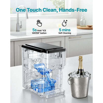 3-in-1 Countertop Water Dispenser with Ice Maker – 35 Lbs per Day