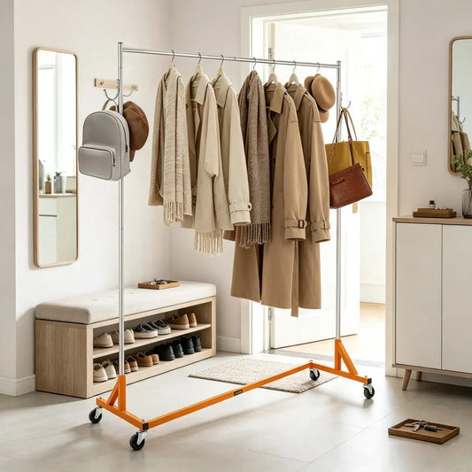Z-Base Industrial Garment Rack – Heavy Duty Freestanding Clothes Rack