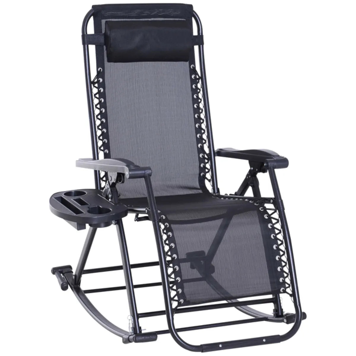 Zero-Gravity Folding Recliner Lounge Chair, Black