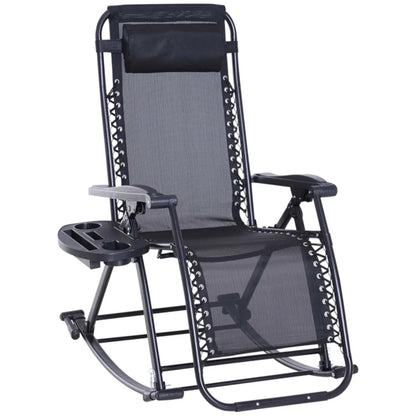 Zero-Gravity Folding Recliner Lounge Chair, Black