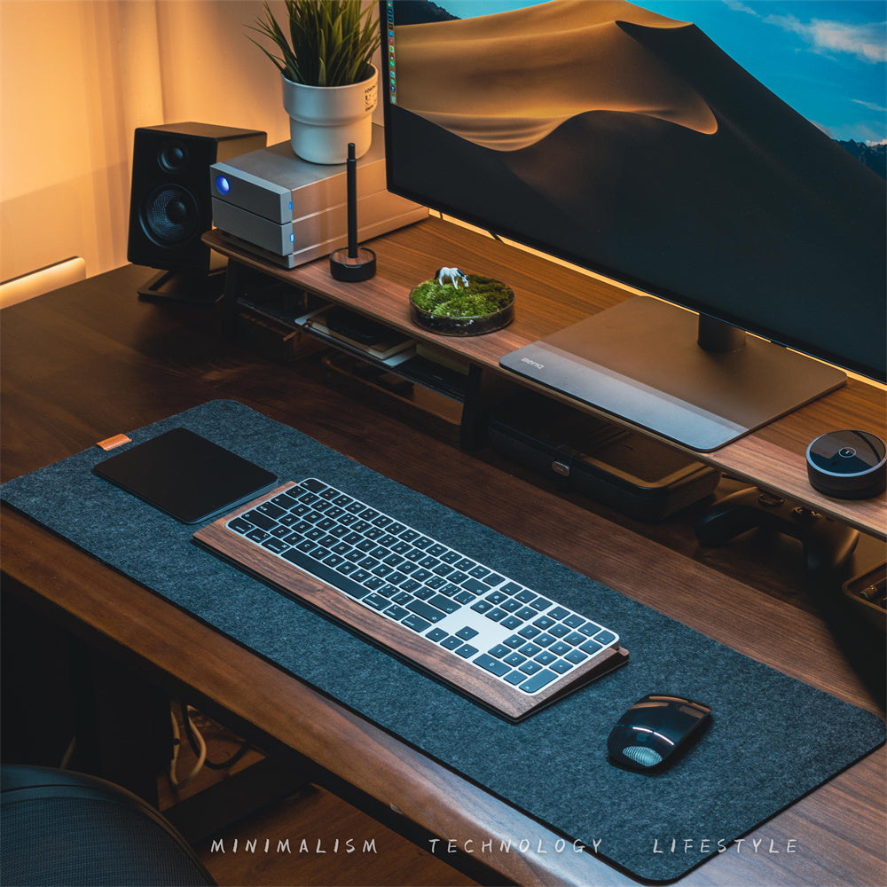 Large felt desk mat and mouse pad