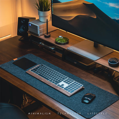 Large felt desk mat and mouse pad