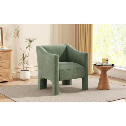 Modern Barrel Accent Chair Upholstered Armchair, Green