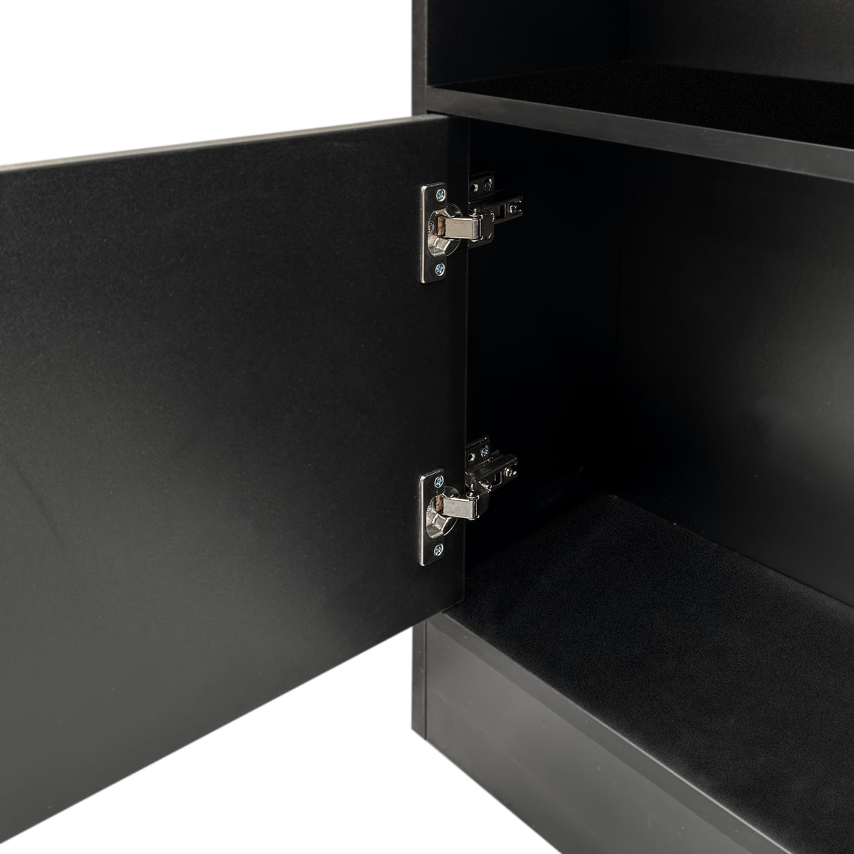 70.87 inch cube bookshelf with cabinet, black