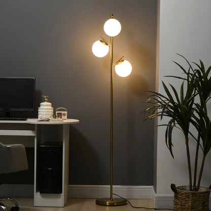 3-Light Tree Floor Lamp - Gold
