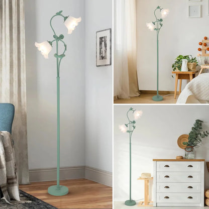 Floral Floor Lamp lit