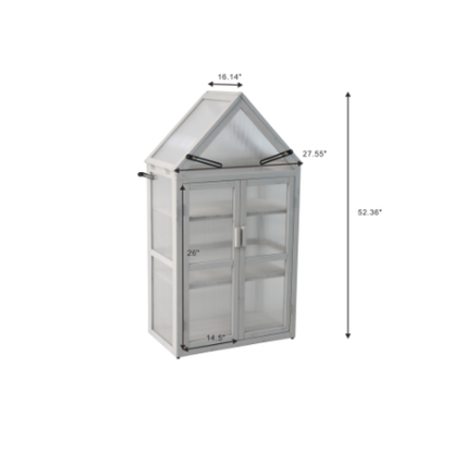 Adjustable-Shelf Mini Greenhouse Plant Stand – Metal & Wood, Patio & Garden Growing – view 7