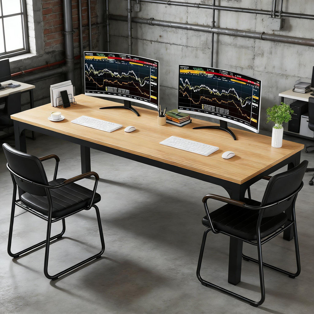 Rectangle executive desk in walnut