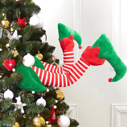 Elf Legs Stuck in Tree Christmas Tree Topper
