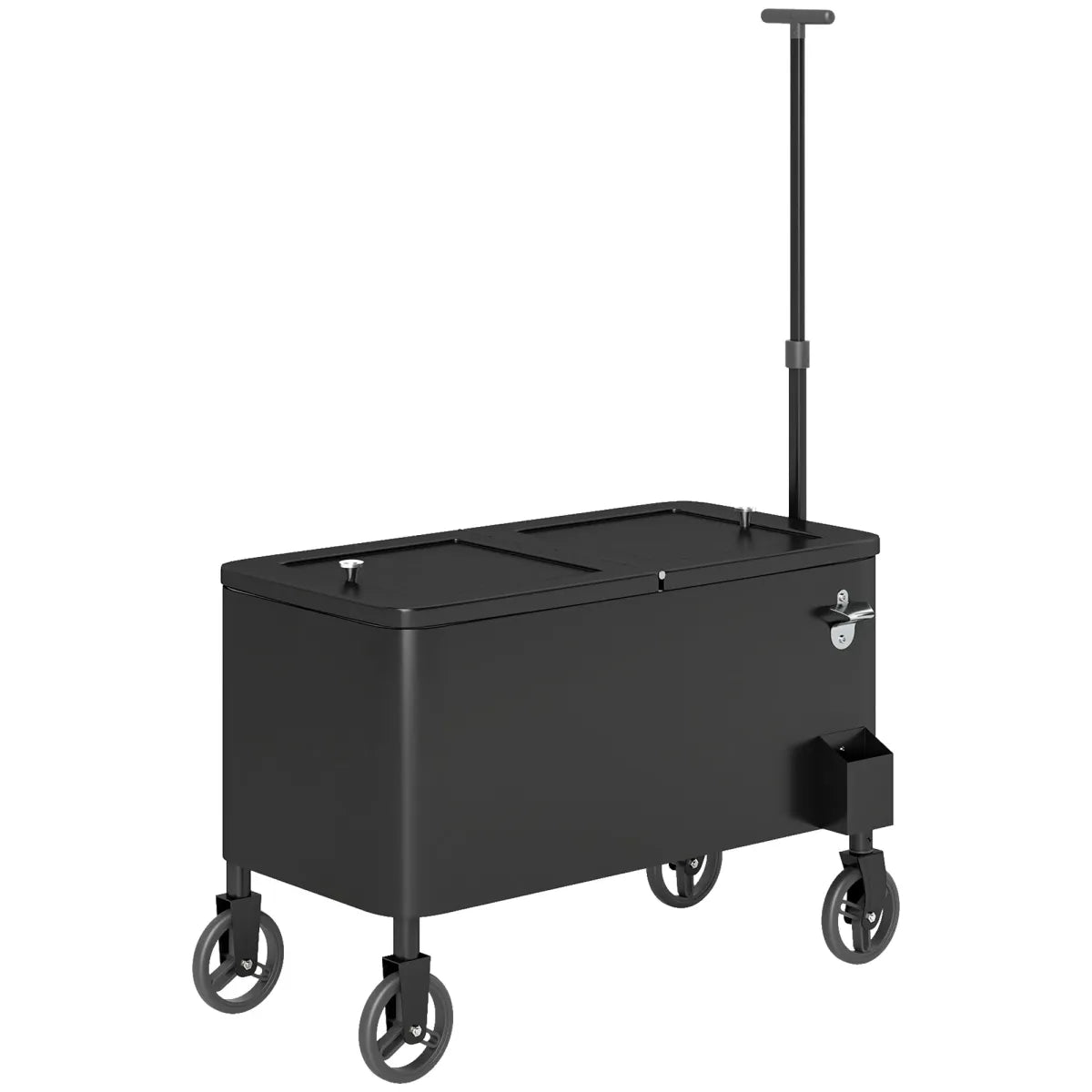 80-Qt Rolling Patio Cooler Cart, Black