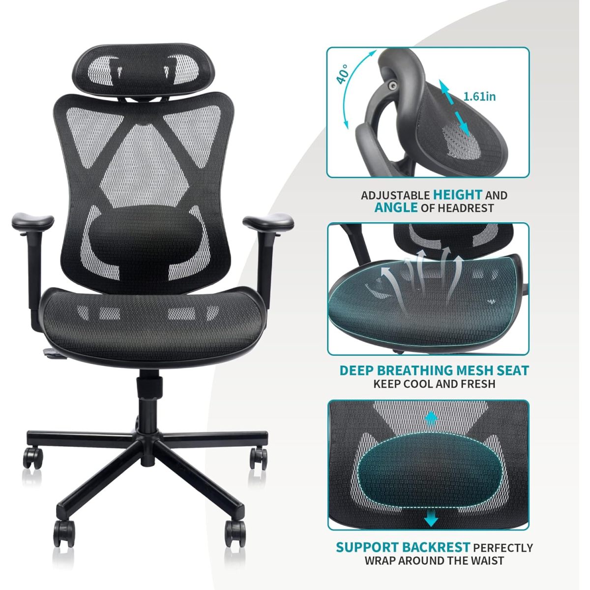Ergonomic Mesh Office Chair detail