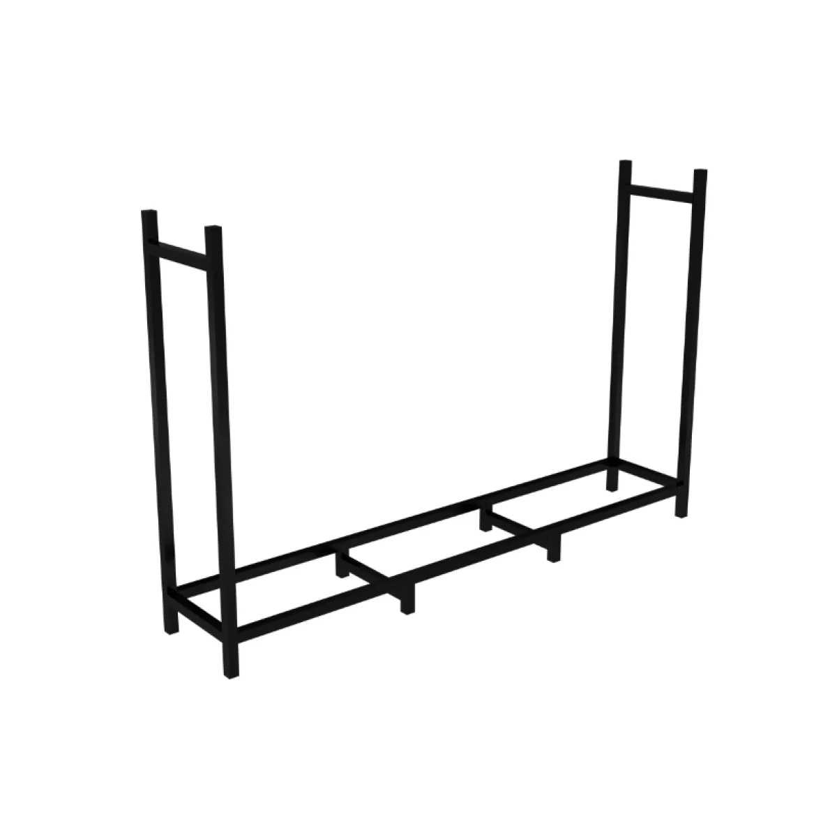 Outdoor Firewood Rack with Waterproof Cover, Heavy Duty Log Storage, Black