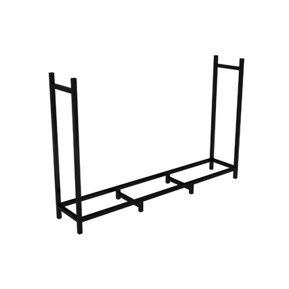 Outdoor Firewood Rack with Waterproof Cover, Heavy Duty Log Storage, Black