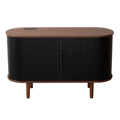 Fluted sideboard buffet cabinet with tambour doors