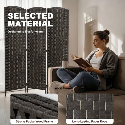 Folding Room Divider Screen, Coffee – view 6
