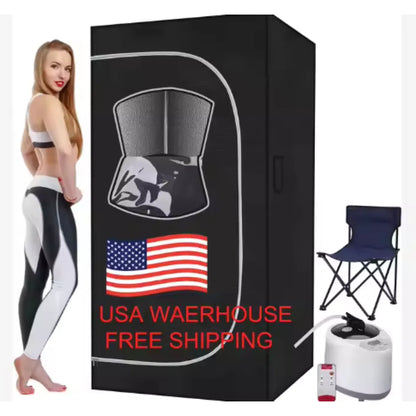 Portable Steam Sauna Tent – Foldable Full-Body Home Sauna with 2.6L Steamer